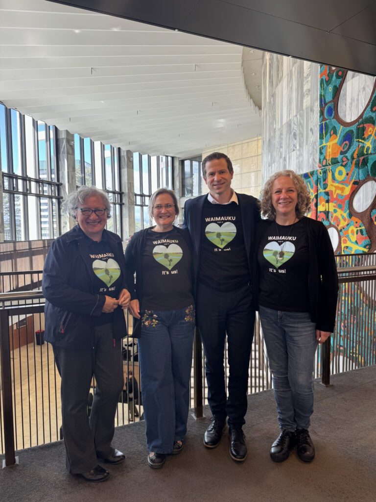 Our committee members with Chris Penk, all wearing the Waimauku t-shirt